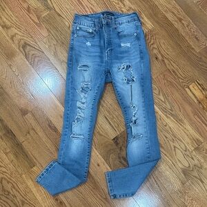 Aeropostale Light Blue Distressed Skinny Jeans
